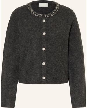 Neo Noir Strickjacke MARIE mit Schmucksteinen - Schwarz
