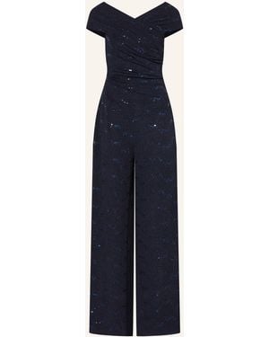 Talbot Runhof Jumpsuit mit Pailletten - Blau