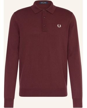 Fred Perry Strick-Poloshirt - Rot