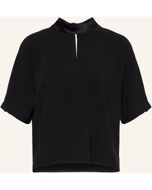 Luisa Cerano Schluppenbluse mit Cut-out - Schwarz