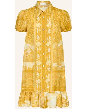 Versace Hemdblusenkleid aus Seide - Gelb