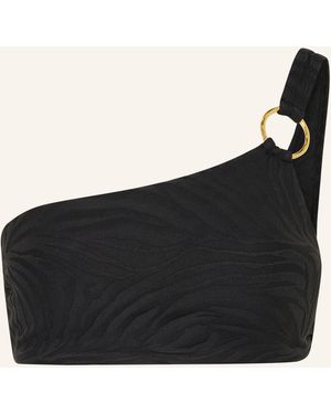 Ralph Lauren One-Shoulder-Bikini-Top ZEBRA JACQUARD - Schwarz