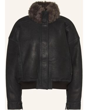UTZON Lederjacke JOA - Schwarz