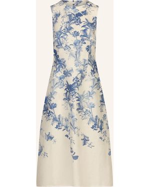 MINT & MIA Langes Leinen Kleid bedruckt - Blau