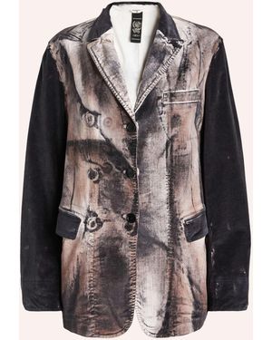 High Samtjacke LISTEN TO - Braun