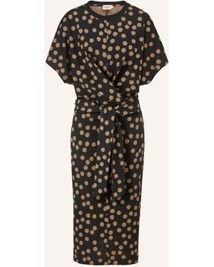 HESSNATUR Jersey Kleid Midi Oversize aus reiner Bio-Baumwolle - Schwarz