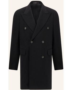 BOGGI Double-Breasted Coat in Pure Cashmere. - Schwarz