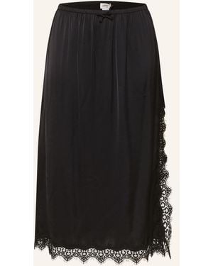 Ottod'Ame Satinrock mit Spitze - Schwarz