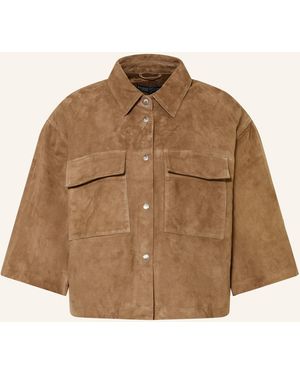 Repeat Cashmere Lederjacke mit 3/4-Arm - Natur