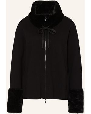 Joseph Ribkoff Strickjacke mit Kunstfell - Schwarz