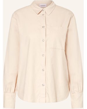 comma casual identity Hemdbluse aus Cord mit Rüschen - Natur