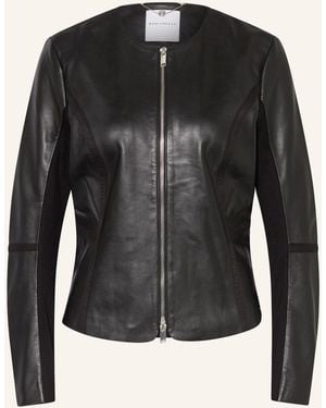 Rino & Pelle Lederjacke TORRI im Materialmix - Schwarz