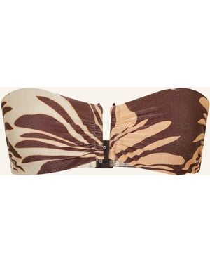 JETS Australia Bandeau-Bikini-Top DAHLIA PALM mit Glitzergarn - Natur