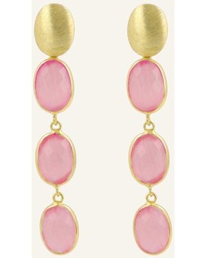 LOTT.gioielli Ohrhänger APRIL CE QU THREE FRAMED STONES SUNSET PINK by GLAMBOU