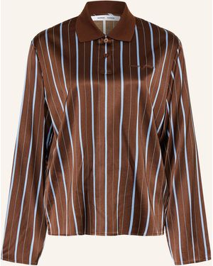 Samsøe & Samsøe Satin-Poloshirt SADOVERS - Braun