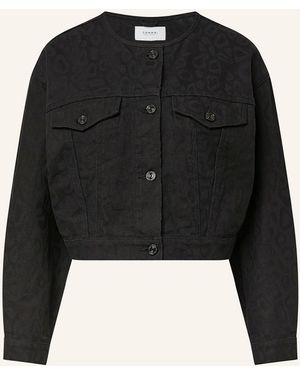 comma casual identity Cropped-Jeansjacke - Schwarz