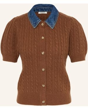 Sandro Strickjacke mit abnehmbarem Kragen - Braun