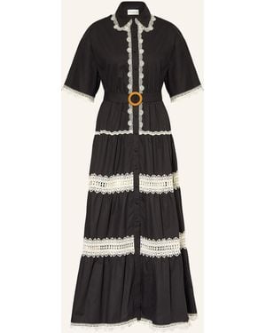 Miss June Hemdblusenkleid BETTY mit Spitze - Schwarz