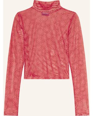 HUGO Longsleeve DASORI aus Mesh - Rot