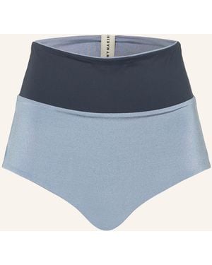 MYMARINI High-Waist-Bikini-Hose SURF SHORTS SHINE zum Wenden mit UV-Schutz 50+ - Blau