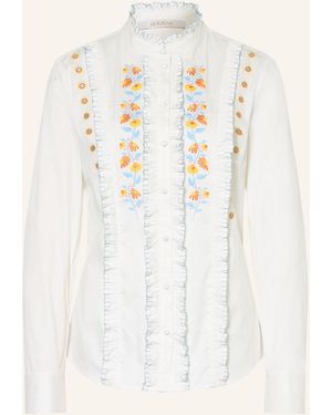 Herzen's Bluse mit Rüschen - Natur