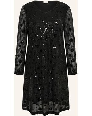 Kaffe Midikleid KCGRACIE mit Pailletten - Schwarz