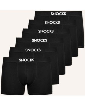 Snocks 6er-Pack Boxershorts - Schwarz
