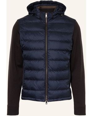 Paul & Shark Lightweight-Daunenjacke im Materialmix mit abnehmbaren Ärmeln - Blau