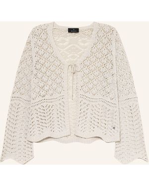 Monari Strickjacke mit Glitzergarn - Natur