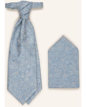 Wilvorst Set: Krawatte und Einstecktuch - Blau