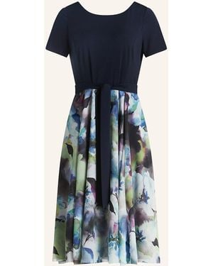 Vera Mont Cocktailkleid im Materialmix - Blau