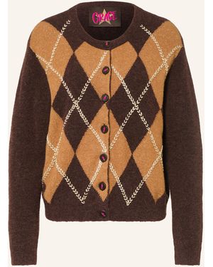 Grace Strickjacke mit Glitzergarn - Braun