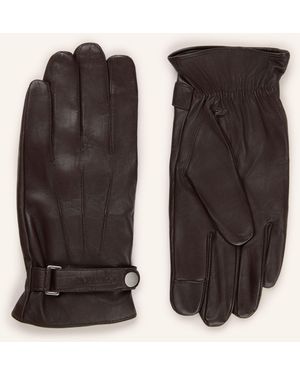 Calvin Klein Lederhandschuhe mit Touchscreen-Funktion - Schwarz