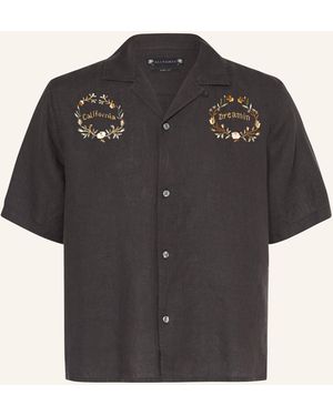 AllSaints Resorthemd KLAVICLE Comfort Fit aus Leinen - Schwarz