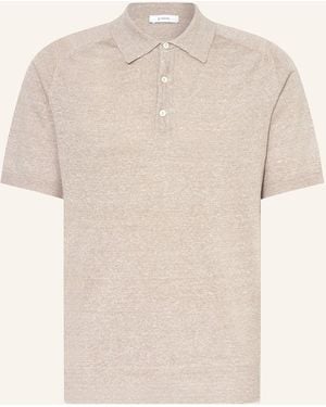 Eton Strick-Poloshirt mit Leinen - Natur
