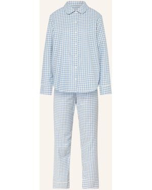 CALIDA Schlafanzug FLANNEL DREAMS aus Flanell - Blau