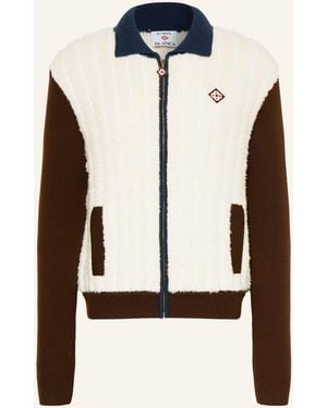 CASABLANCA Strickjacke im Materialmix - Blau