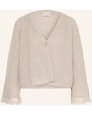 Hemisphere Strickjacke mit Cashmere und Glitzergarn - Natur