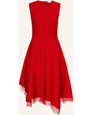 McQueen Strickkleid mit Spitze - Rot