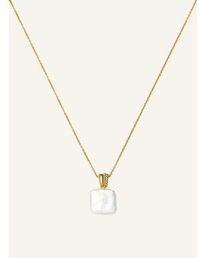 Missoma Ketten SQUARE PEARL BAYA PENDANT NECKLACE by GLAMBOU - Natur