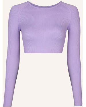 Snocks Geripptes Sportshirt langarm - Lila