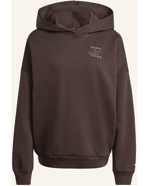 adidas 3-STREIFEN STUDIO HOODIE - Braun