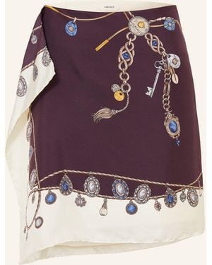 Versace Seidenrock in Wickeloptik - Lila