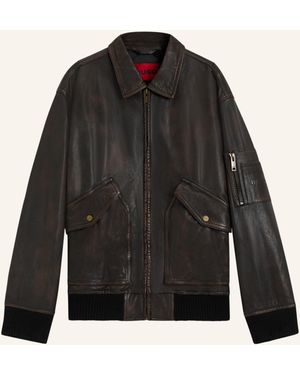 HUGO Lederjacke LAVIAT Regular Fit - Schwarz