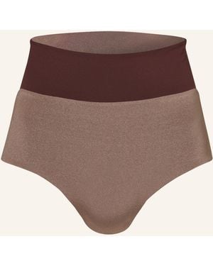 MYMARINI High-Waist-Bikini-Hose SHINE zum Wenden mit UV-Schutz 50+ - Natur
