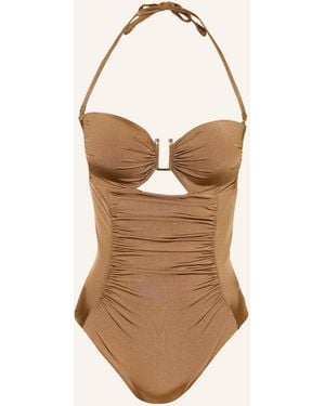 Max Mara Bandeau-Badeanzug BCHCURVA mit Cut-out - Natur