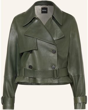 BOSS Lederjacke SATELA - Grün