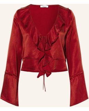 NINETY-9 Bluse ROMANTIC mit Volants - Rot