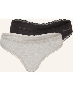 Calvin Klein 2er-Pack Strings COTTON STRETCH - Schwarz