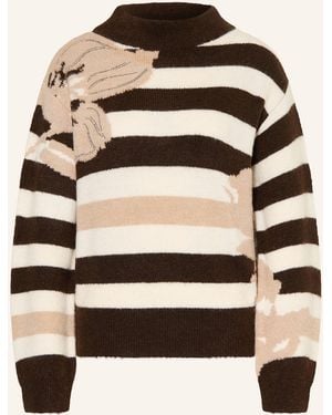 Monari Pullover mit Schmucksteinen - Schwarz